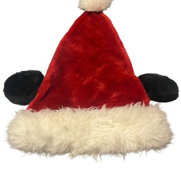 Disney Parks Velour Mickey Ear Santa Hat - Picture 2 of 6